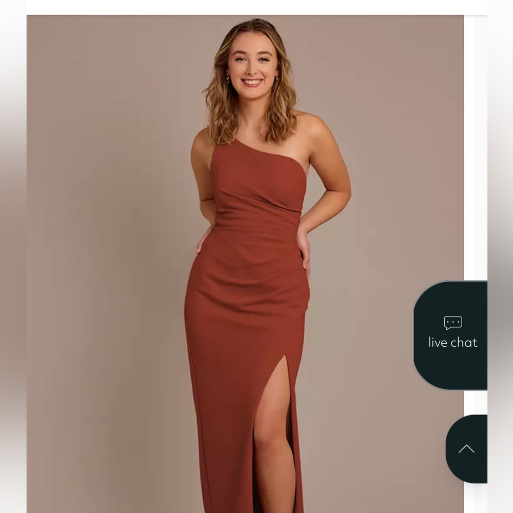 David’s Bridal Bridesmaid Dress in Cinnamon stretch crepe